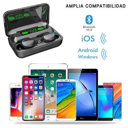 Audífonos Inalámbricos F9-5 8d Bluetooth 5.0 TWS Deportivos Ele-Gate EAR.BT.F9