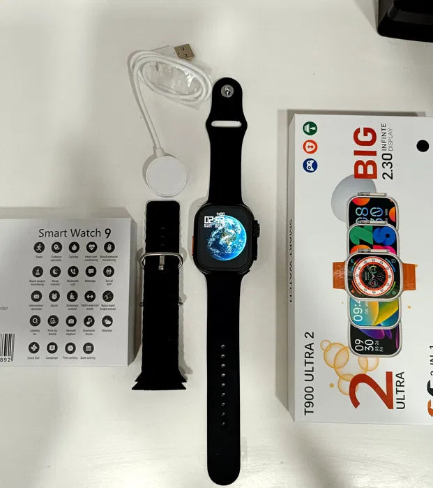 Smartwatch T900 Ultra 2, 2.3" pulgadas, 2 correas en 1